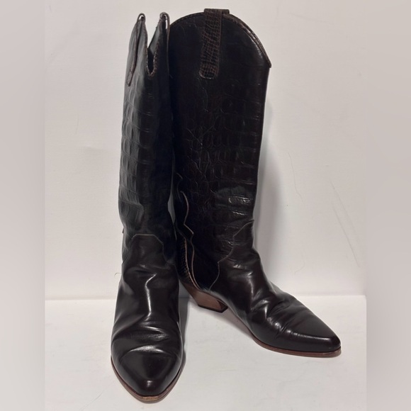 Charles David Shoes - Charles David Brown Leather Western Cowboy Boots Size 9.5 Women’s